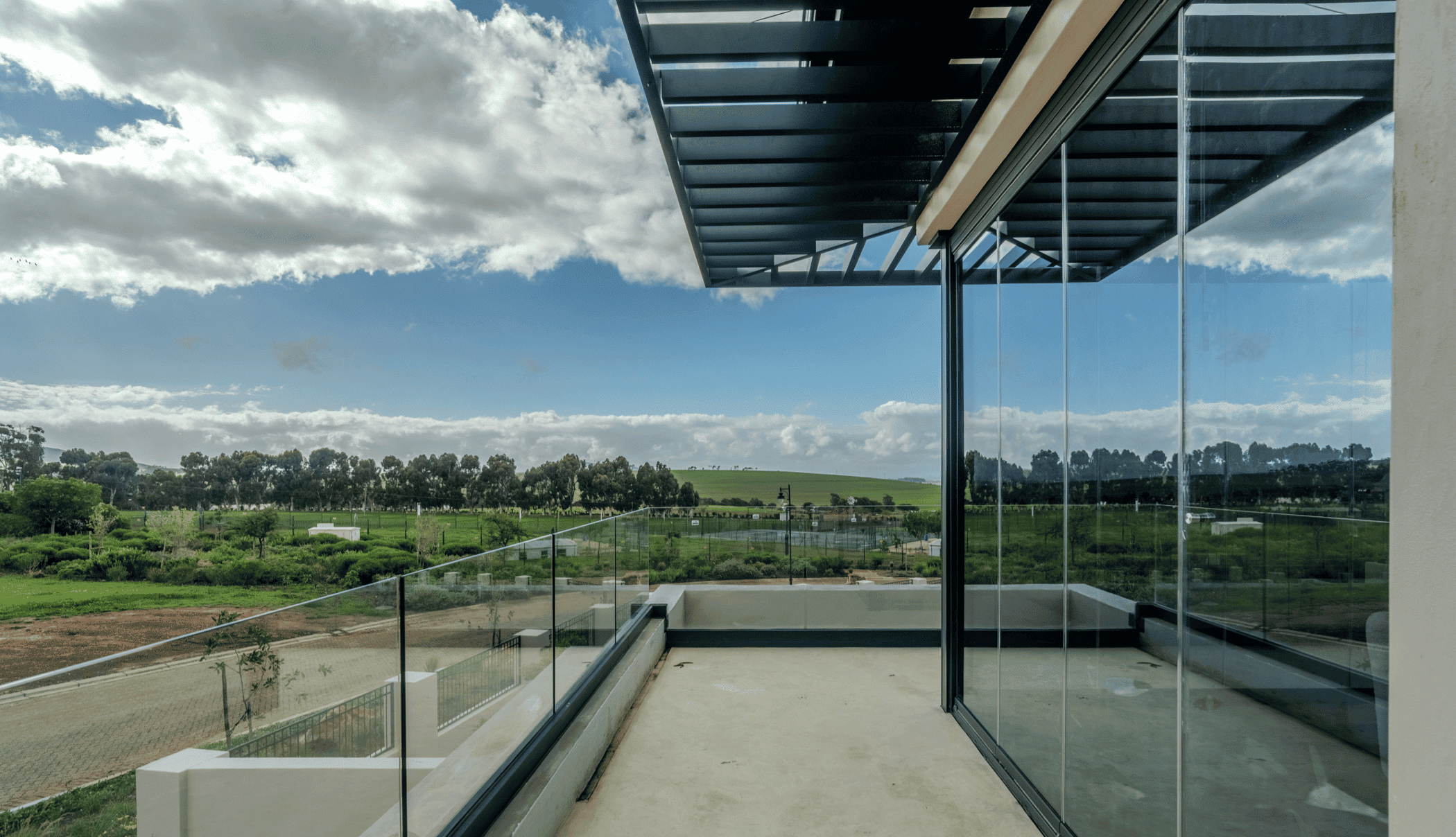 Frameless glass balustrade on residential balcony