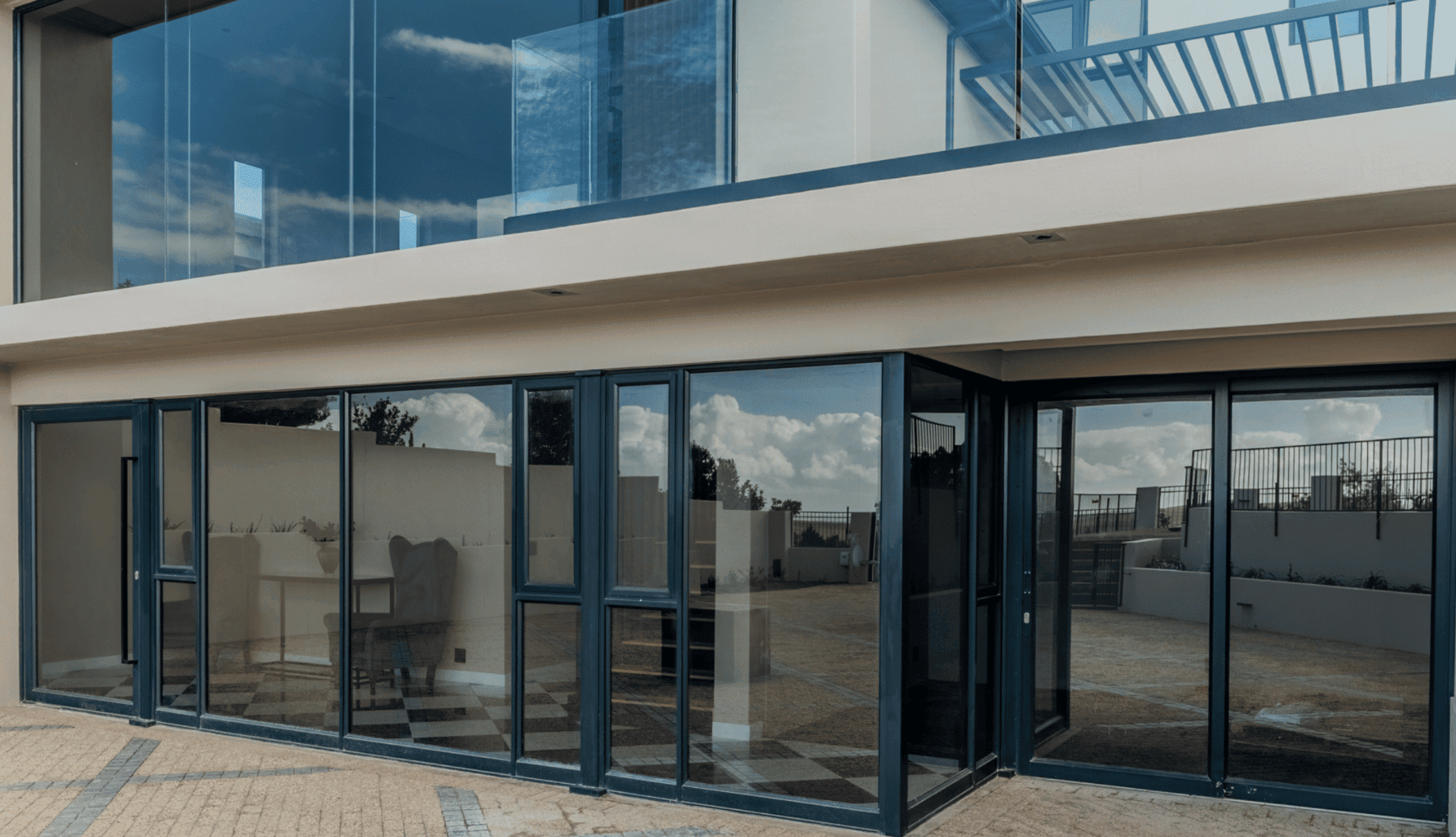 Commercial aluminium shopfront installation